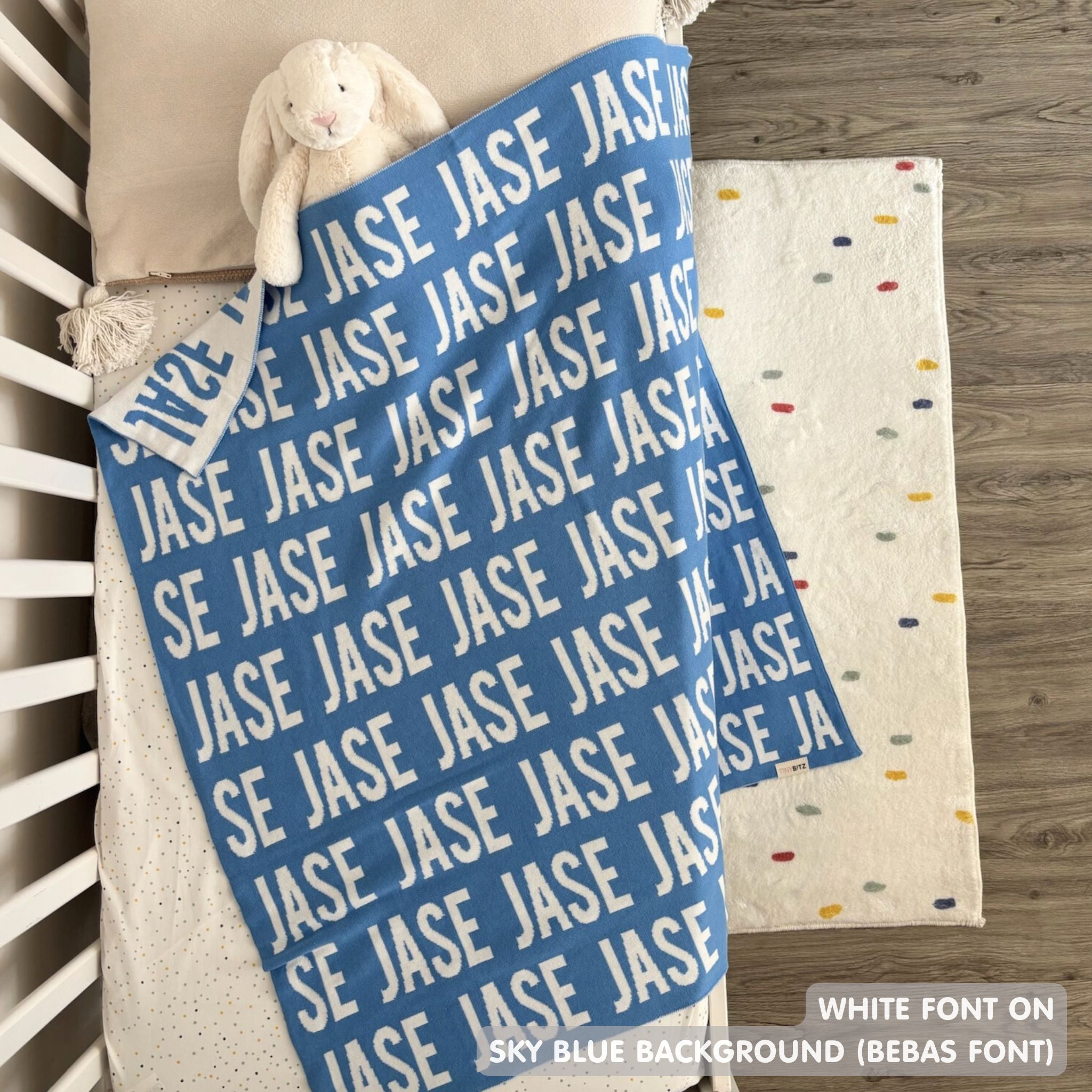 Personalized Blanket for Babies (Sky Blue Background)