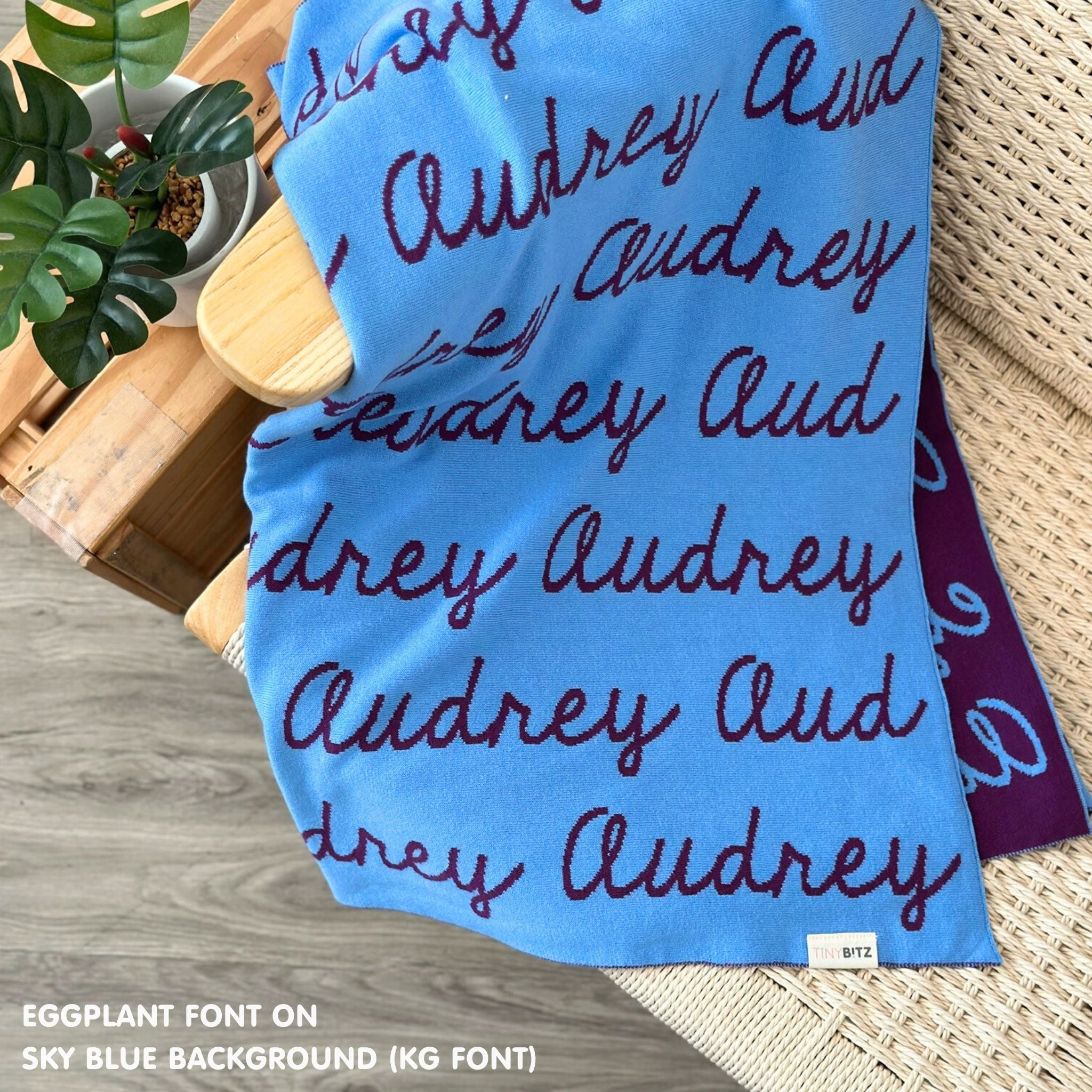 Personalized Blanket for Babies (Sky Blue Background)