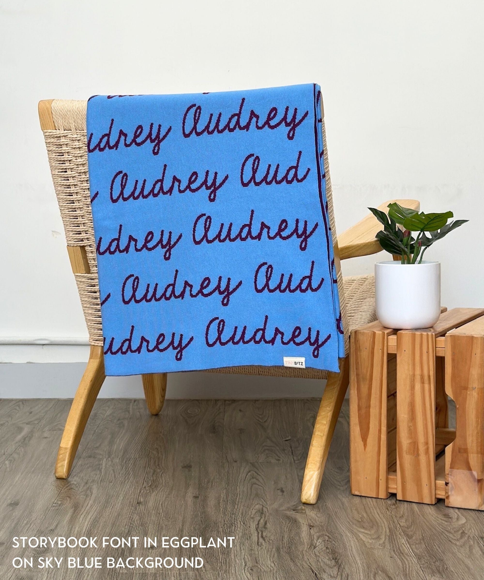 Personalized Blanket for Kids (Sky Blue Background)