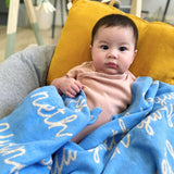 Personalized Blanket for Babies (Sky Blue Background)