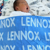 Personalized Blanket for Babies (Sky Blue Background)