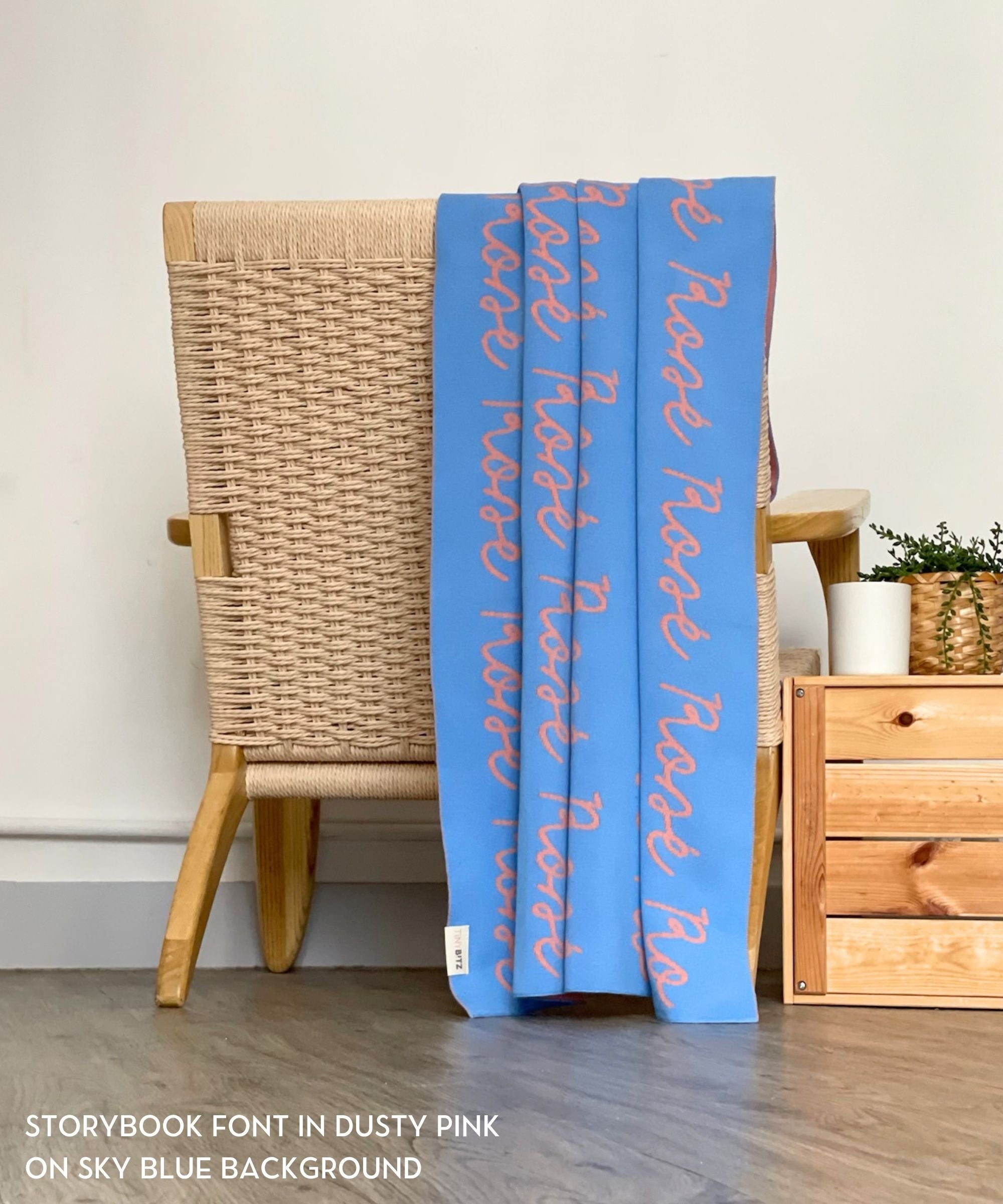 Personalized Blanket for Kids (Sky Blue Background)