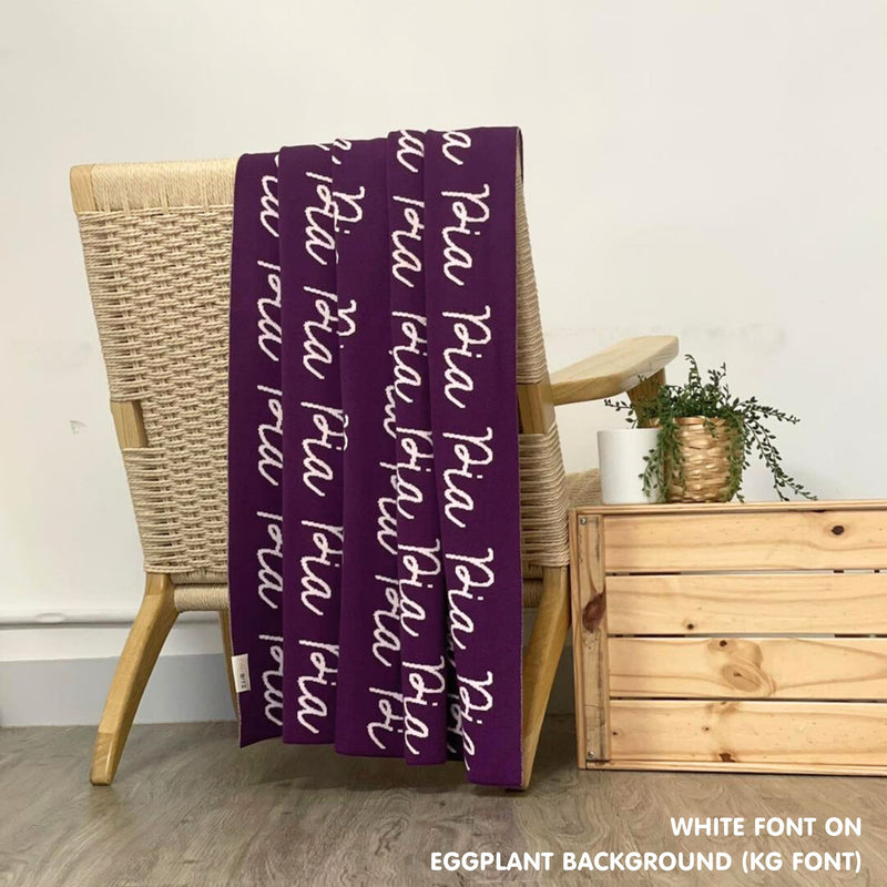 Personalized Blanket for Pets (Eggplant Background)