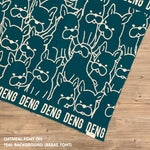 Personalised pet blanket with names DENG in teal and oatmeal, custom dog blanket by TinyBitz, cozy gift for dogs.