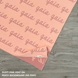 Personalised pet blanket in peach and dusty pink knitted cotton, cozy custom cat blanket by TinyBitz, perfect personalized gift for pet lovers.