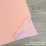 Personalised pet blanket for dogs in peach and light purple knitted cotton, custom knitted dog blanket by TinyBitz, perfect gift for cat lovers.