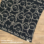 Personalised pet blanket for Poodle in charcoal and oatmeal knitted cotton, personalise your dog bed with custom knitted cat blanket by TinyBitz.