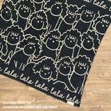 Personalised pet blanket for Poodle in charcoal and oatmeal knitted cotton, personalise your dog bed with custom knitted cat blanket by TinyBitz.