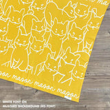 Personalised pet blanket for Shiba in mustard and white knitted cotton, personalise your dog bed with custom knitted cat blanket by TinyBitz.
