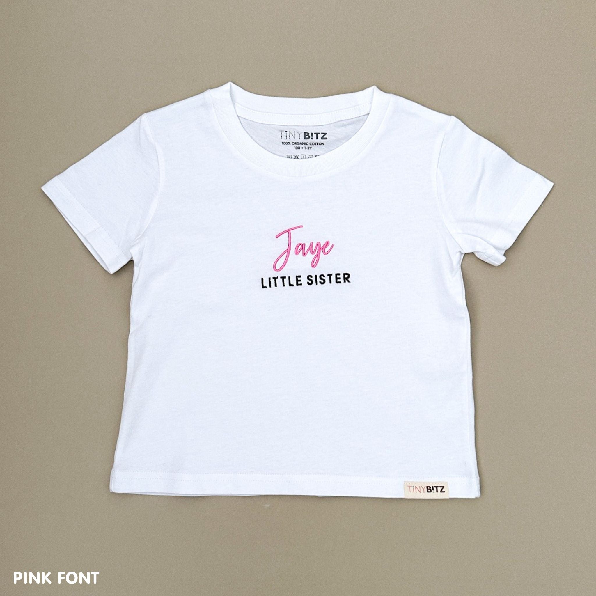 Kids Tee: Little Sister with Name