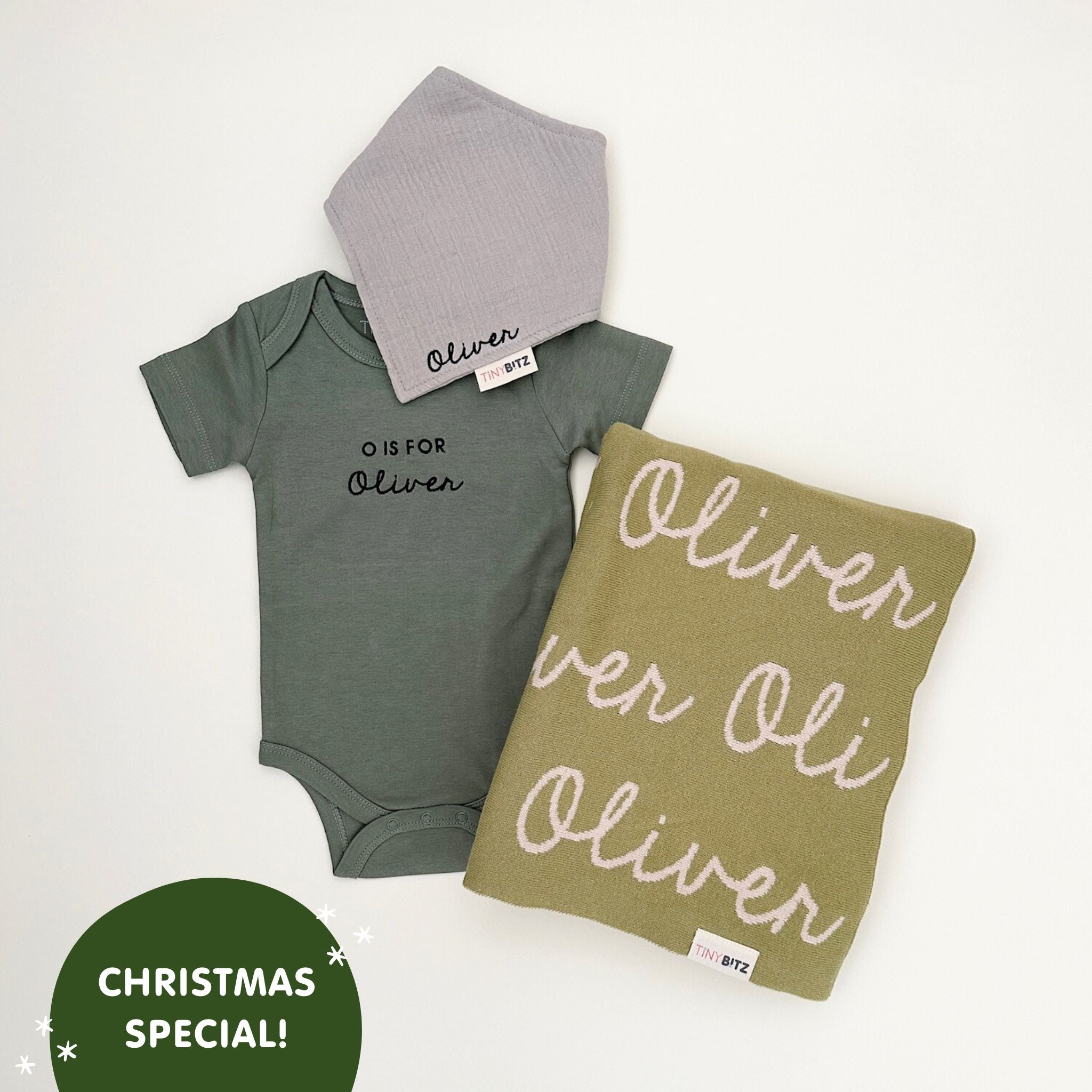 Personalized Blanket Set for Baby Boys (3pc Set)