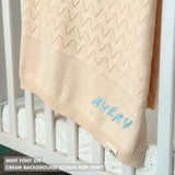 Personalized Baby Blanket with Embroidery (Chevron Wave)
