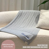 Personalized Baby Blanket with Embroidery (Chevron Wave)