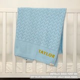 Personalized Baby Blanket with Embroidery (Chevron Wave)