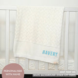 Personalized Baby Blanket with Embroidery (Chevron Wave)