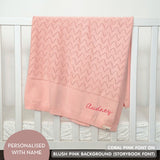 Personalized Baby Blanket with Embroidery (Chevron Wave)
