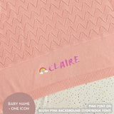 Personalized Baby Blanket with Embroidery (Chevron Wave)