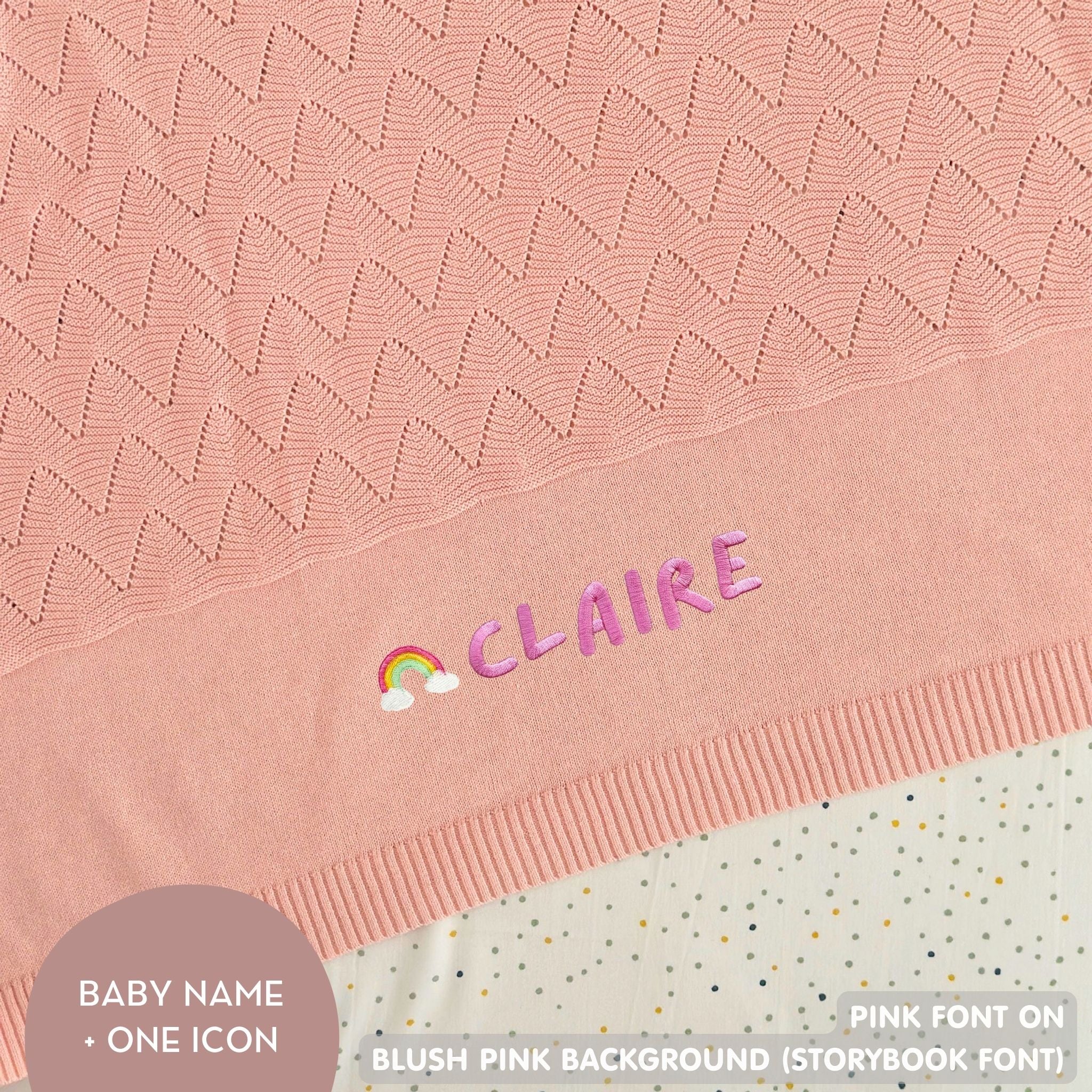 Personalized Baby Blanket with Embroidery (Chevron Wave)