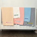 Personalized Baby Blanket with Embroidery (Chevron Wave)