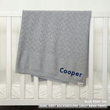 Personalized Baby Blanket with Embroidery (Chevron Wave)