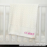Personalized Baby Blanket with Embroidery (Chevron Wave)