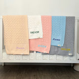 Personalized Baby Blanket with Embroidery (Chevron Wave)