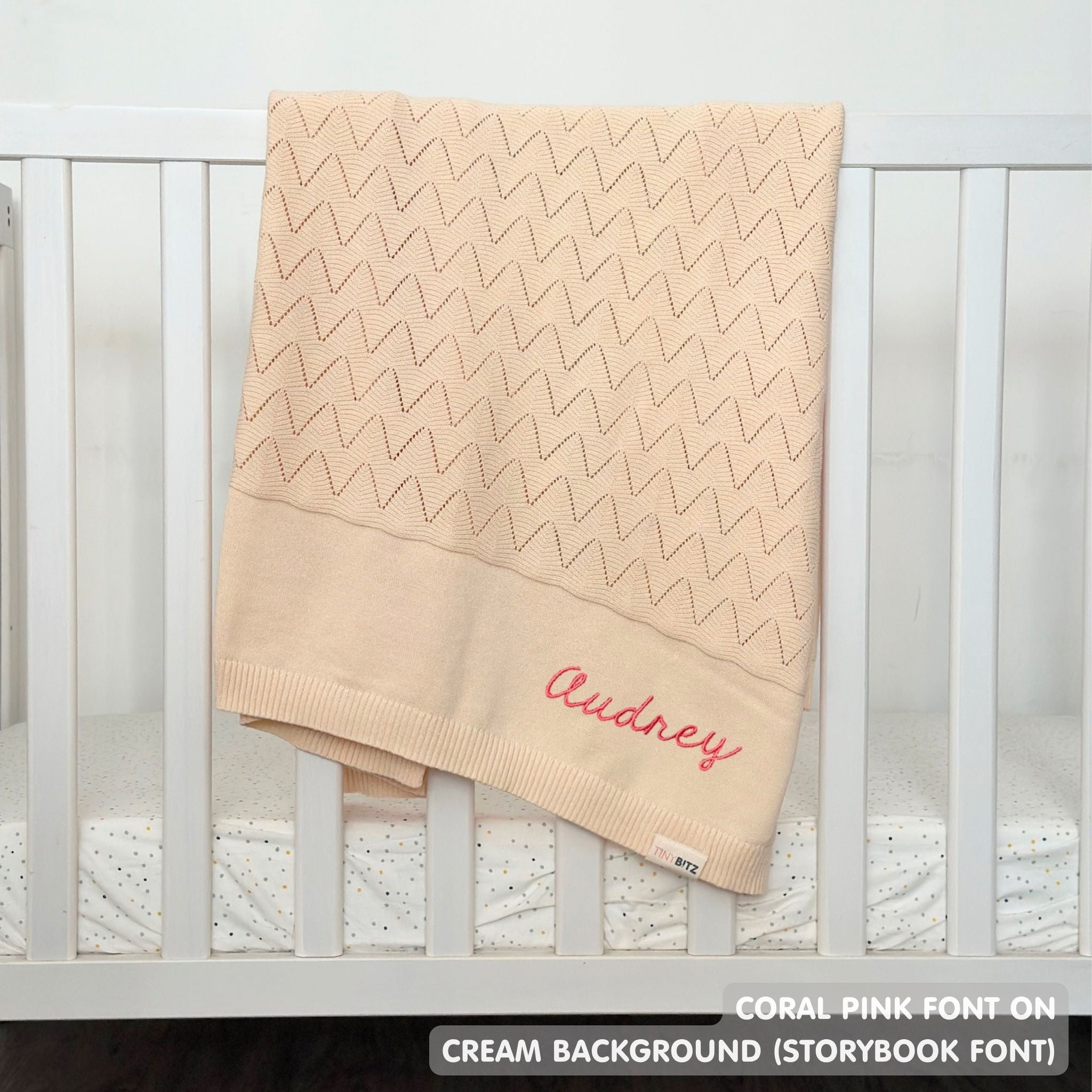Personalized Baby Blanket with Embroidery (Chevron Wave)