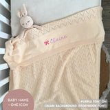 Personalized Baby Blanket with Embroidery (Chevron Wave)