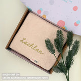 Personalized Baby Blanket with Embroidery (Herringbone)