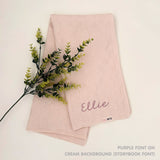 Personalized Baby Blanket with Embroidery (Herringbone)