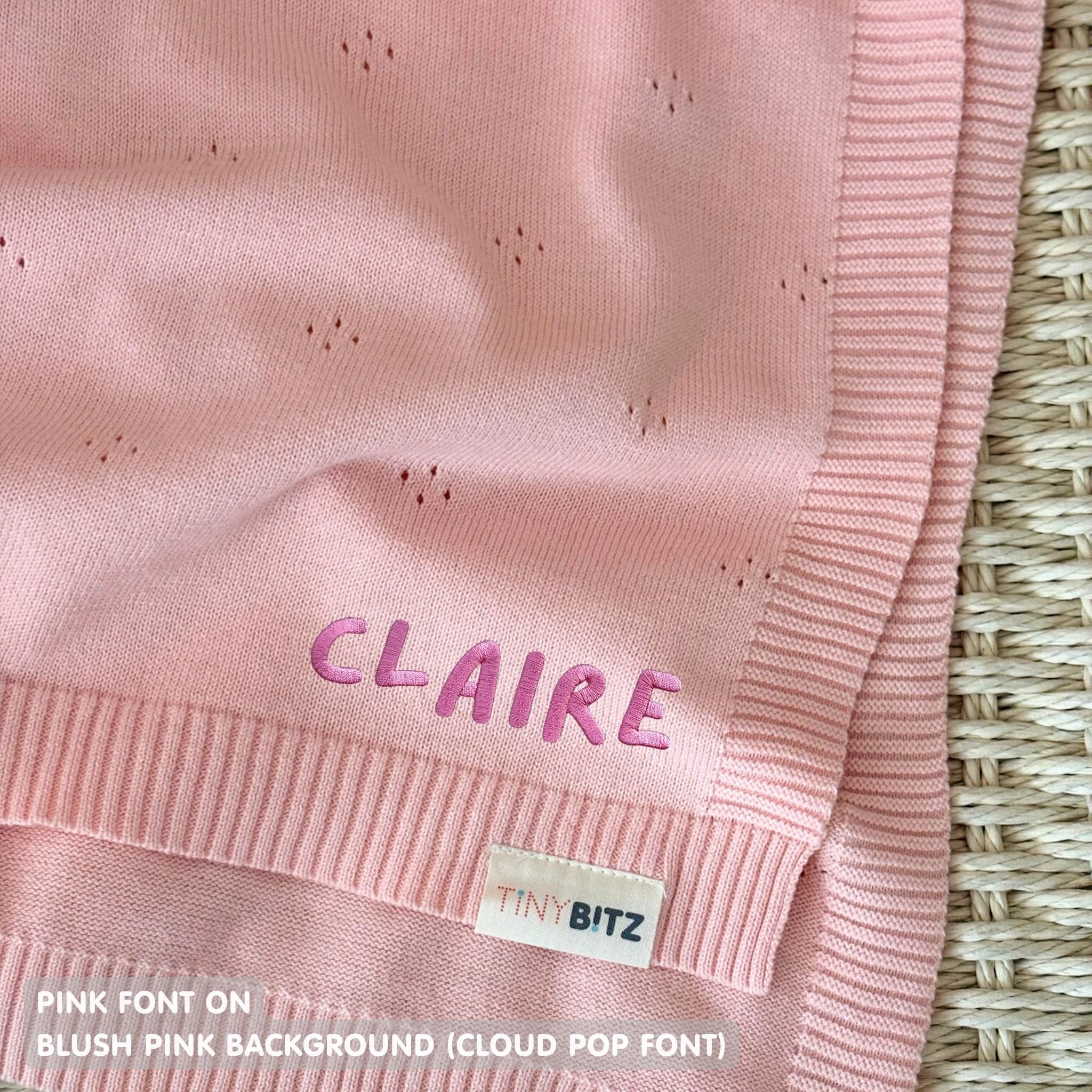 Personalized Baby Blanket with Embroidery (Pointelle)