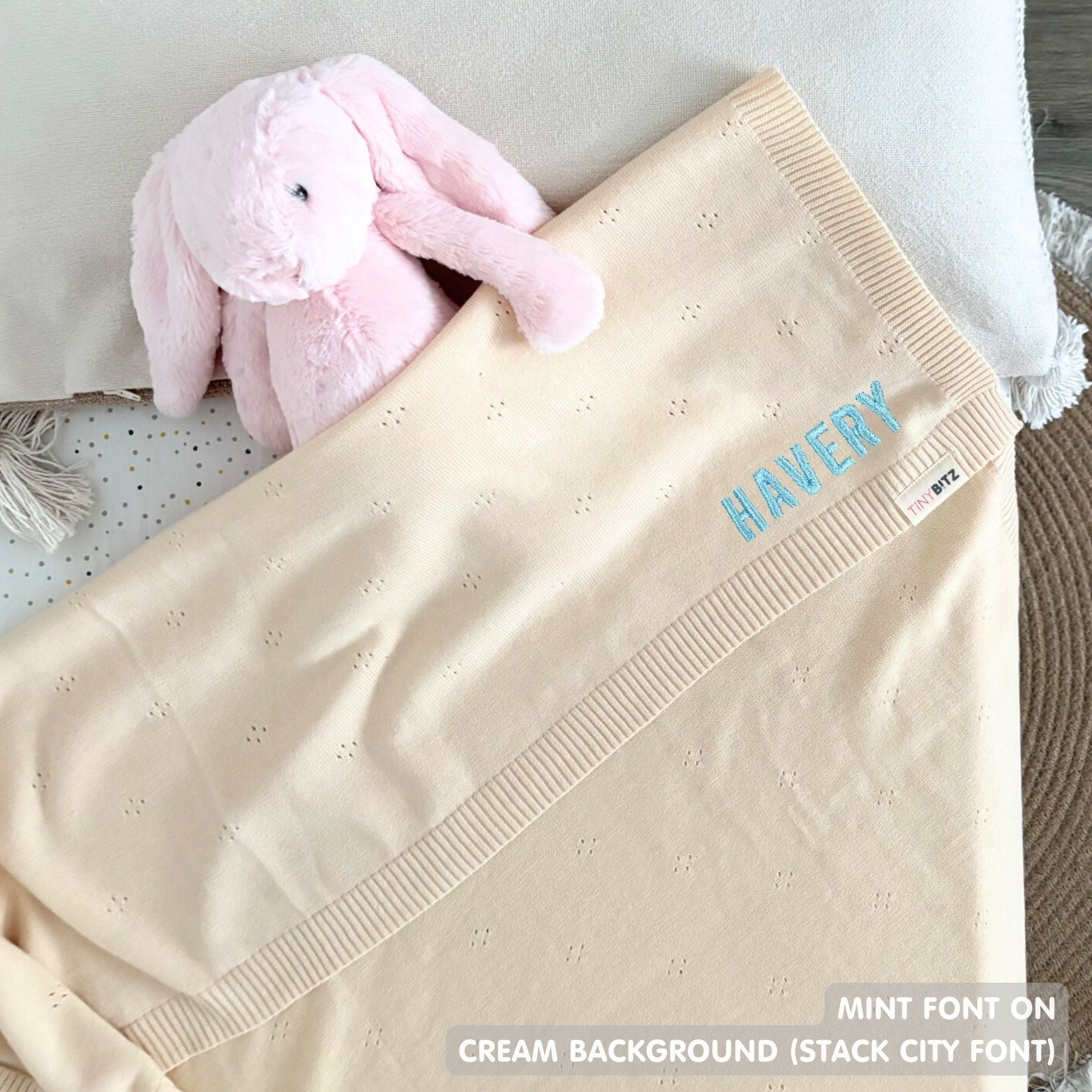 Personalized Baby Blanket with Embroidery (Pointelle)