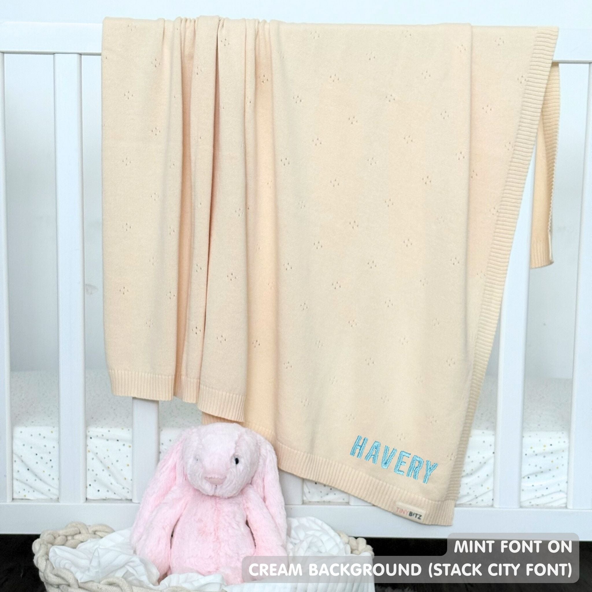 Personalized Baby Blanket with Embroidery (Pointelle)