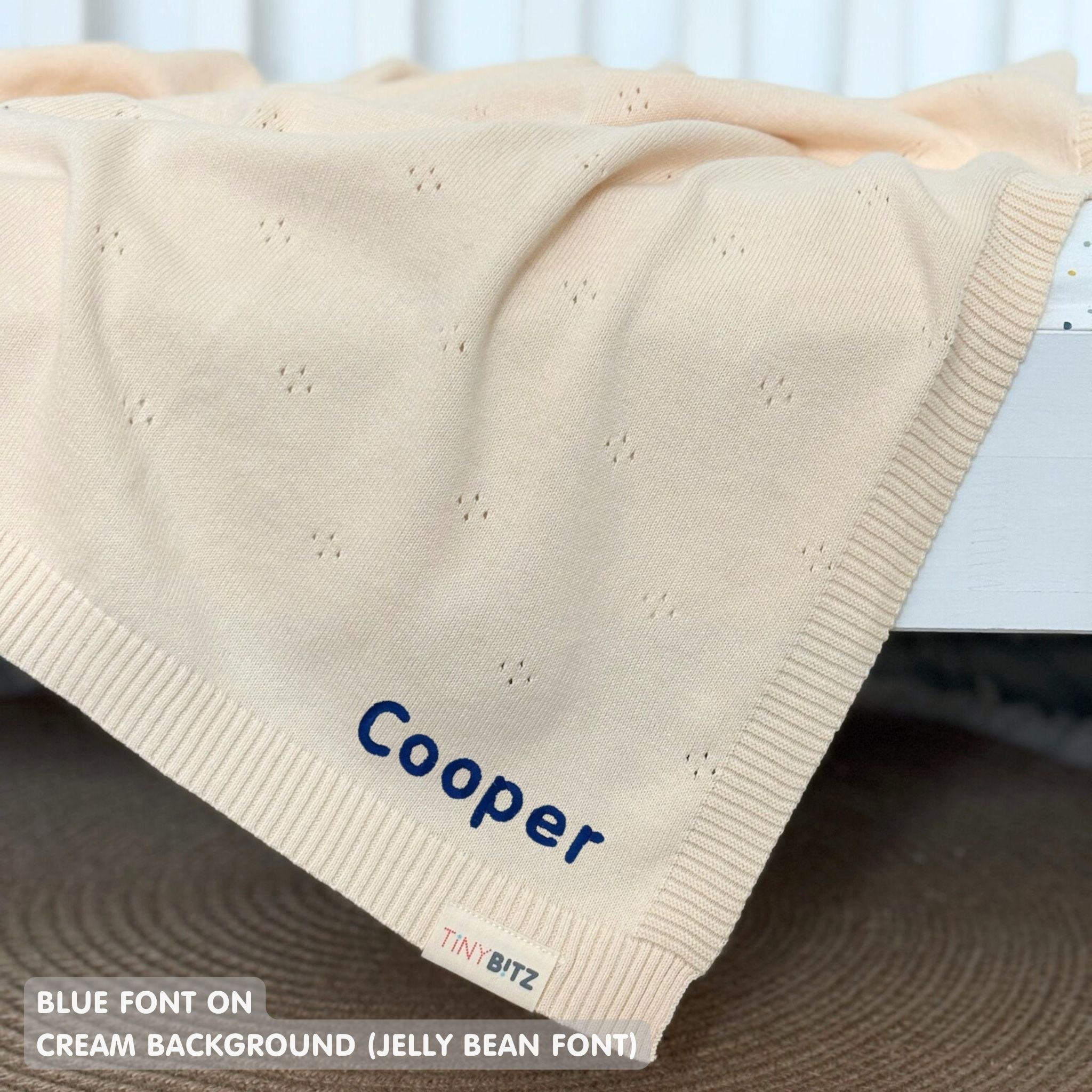Personalized Baby Blanket with Embroidery (Pointelle)