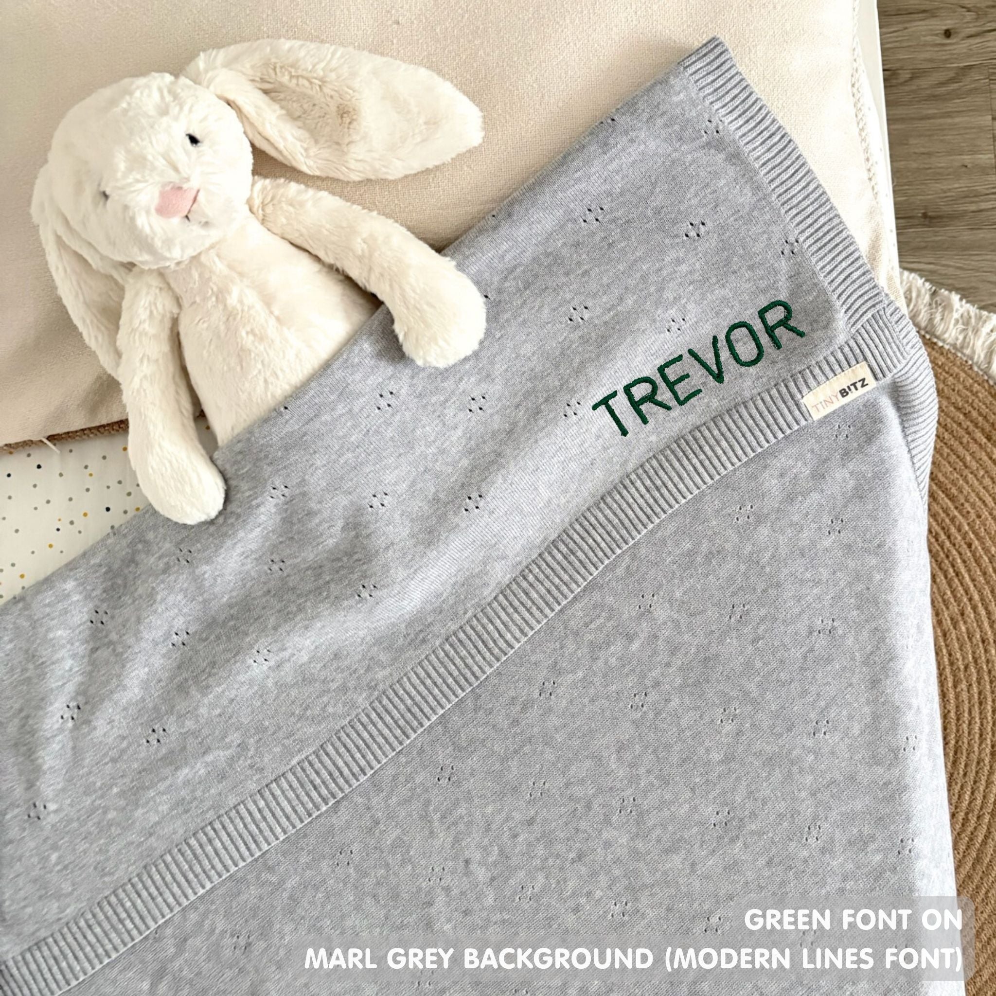 Personalized Baby Blanket with Embroidery (Pointelle)