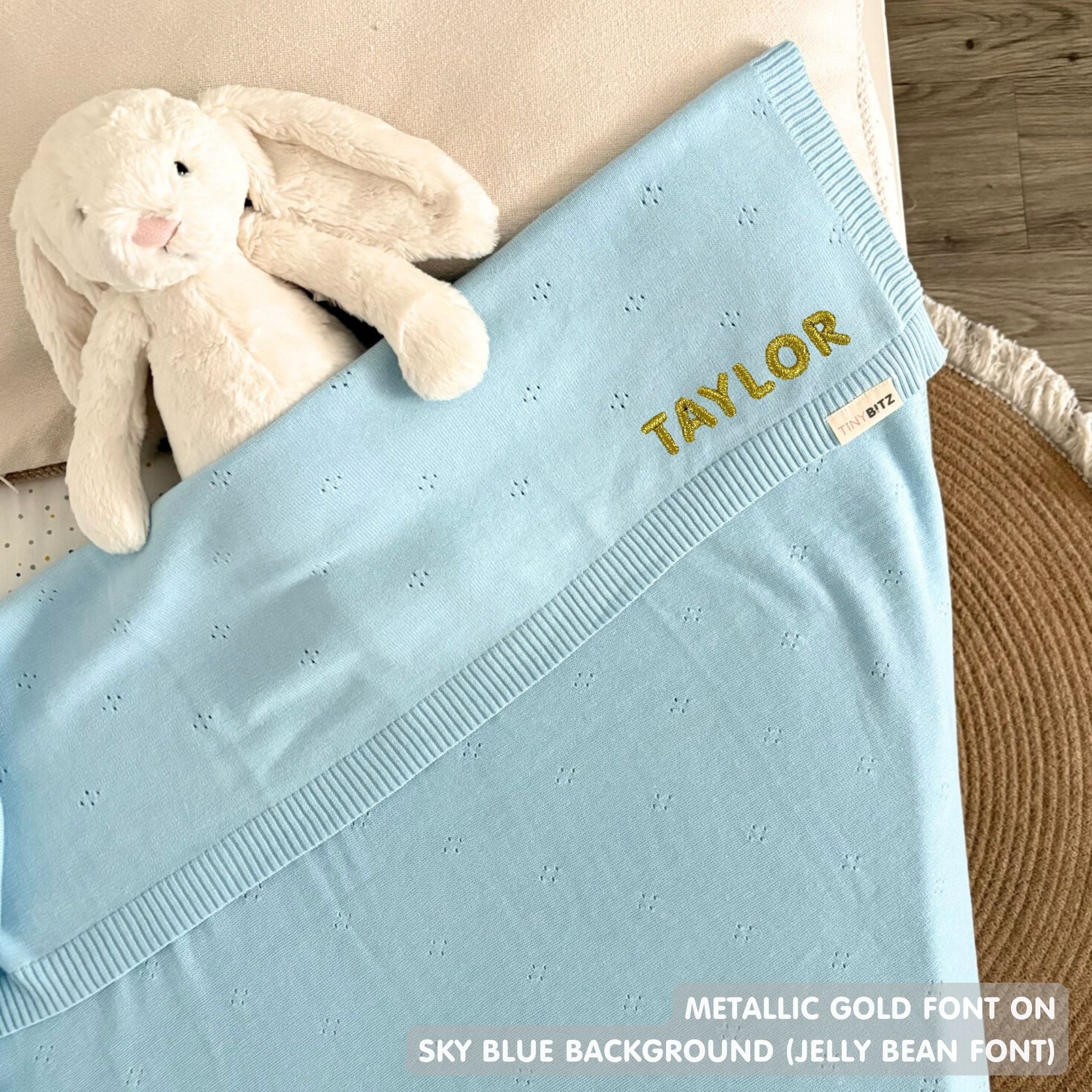 Personalized Baby Blanket with Embroidery (Pointelle)