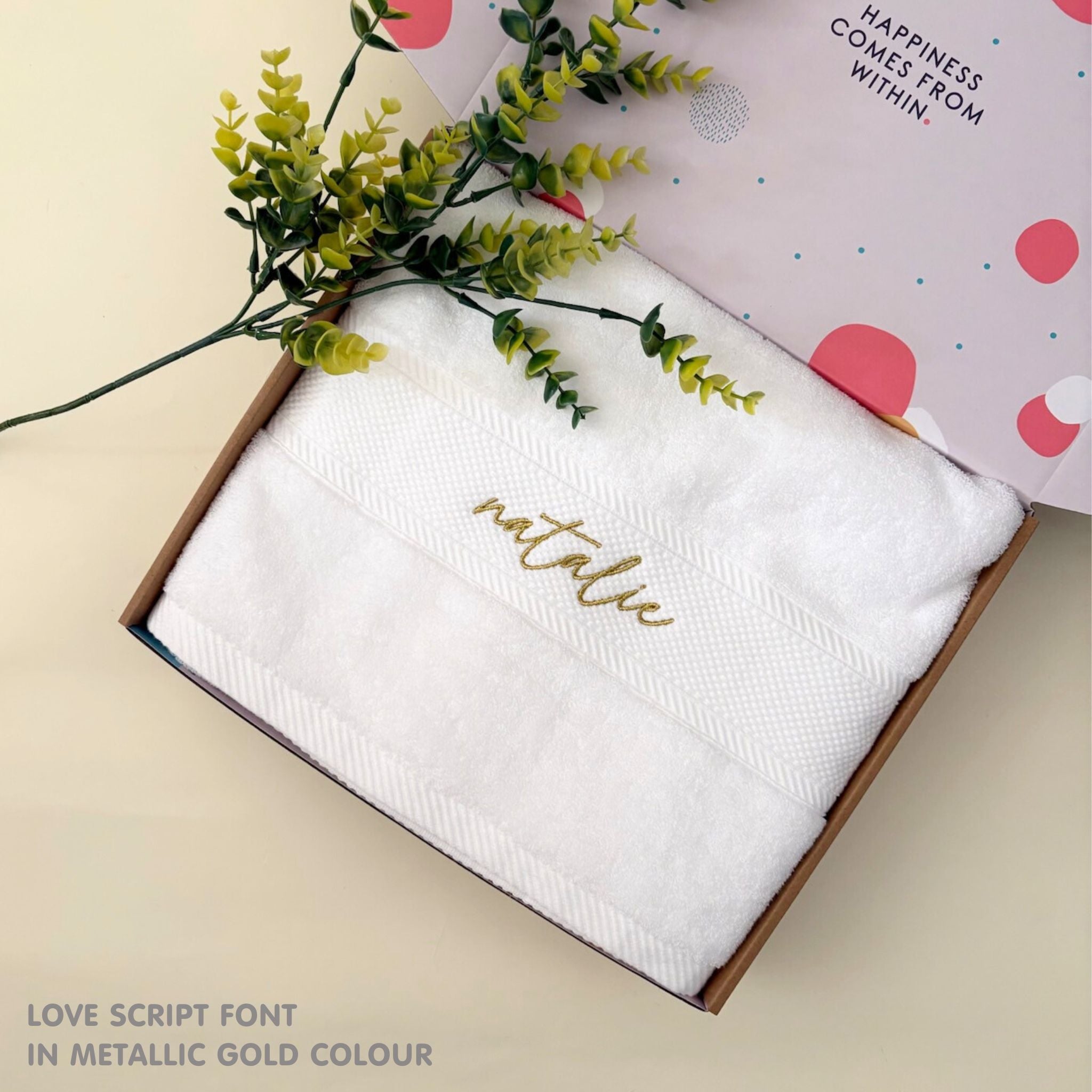 Personalized Bath Towels with Embroidery