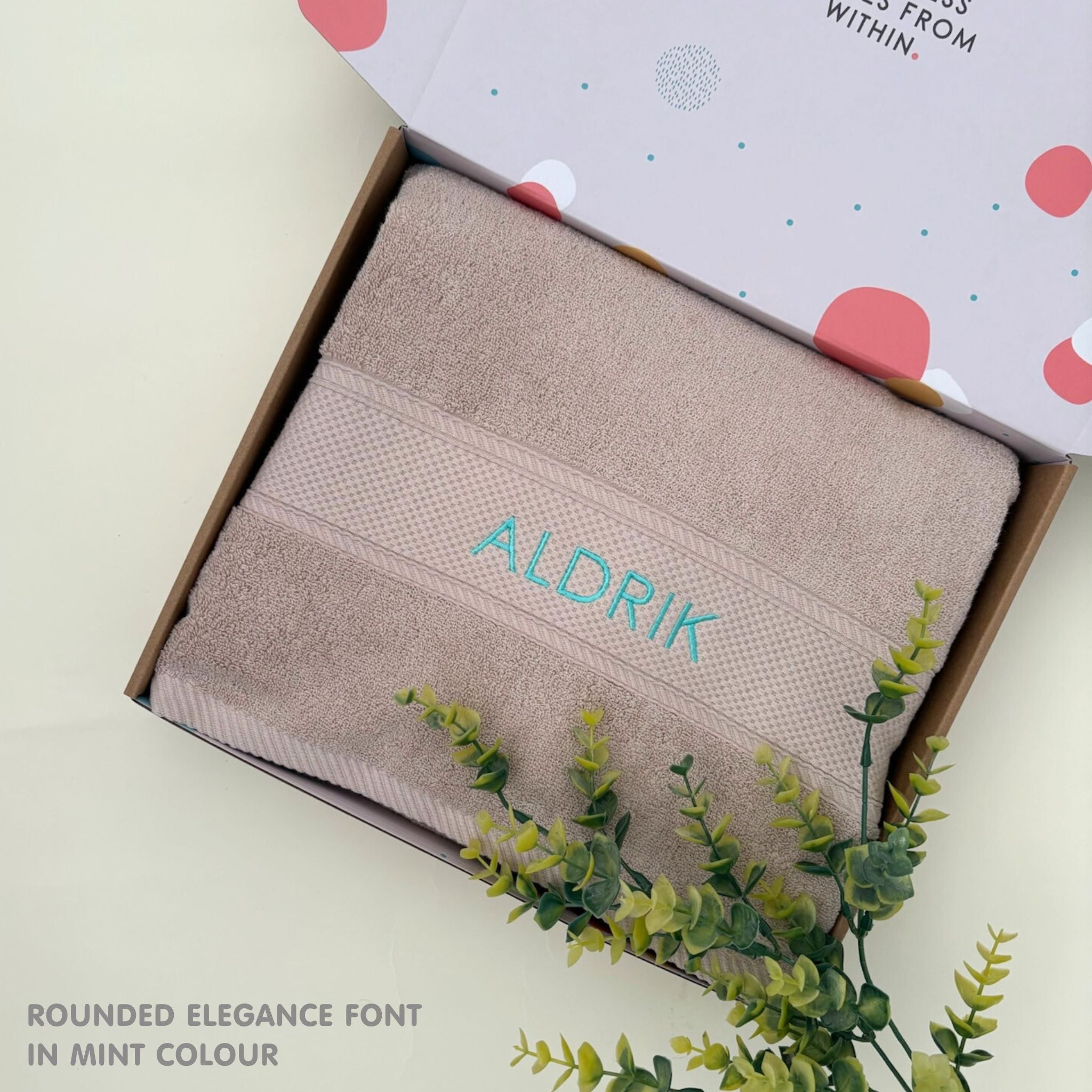 Personalized Bath Towels with Embroidery