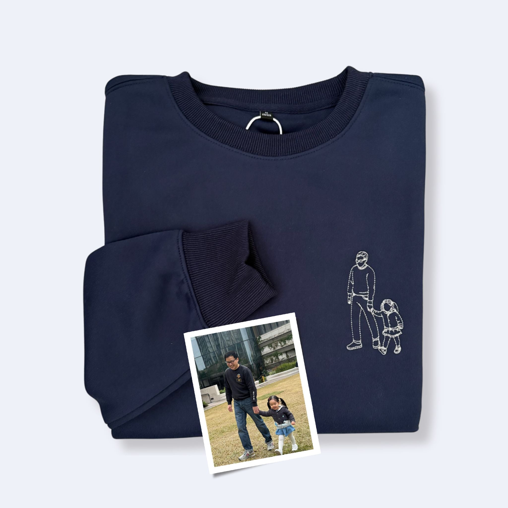 Custom Embroidered Portrait for Couples, Family, Pet Lovers (Adult Sweater)