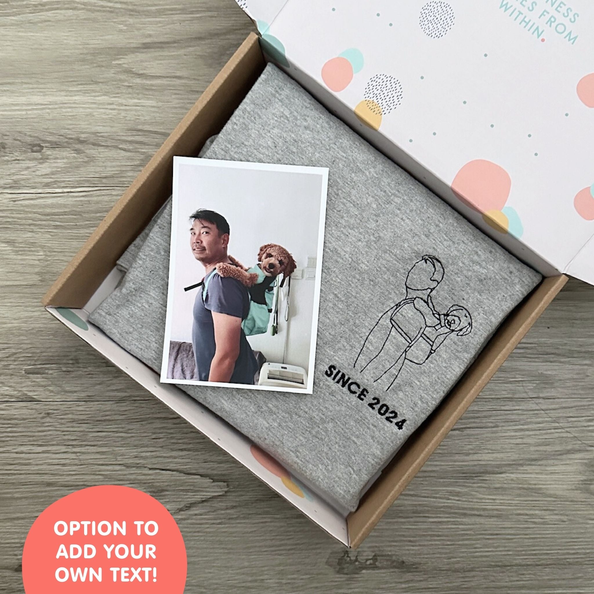 Custom Embroidered Portrait for Couples, Family, Pet Lovers (Adult Sweater)