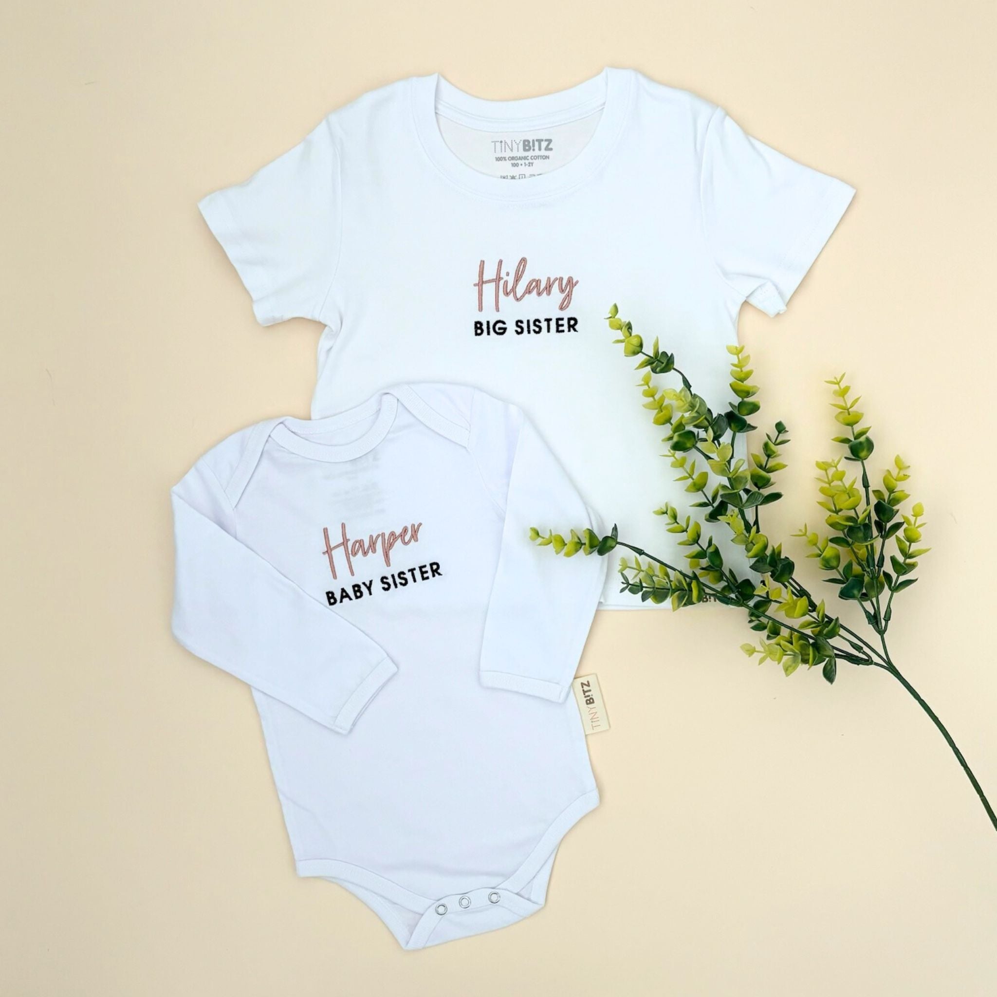 Organic Onesie: Baby Sister with Name