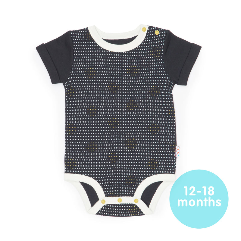 Short-Sleeved Onesie (Spot the Dots - Black)