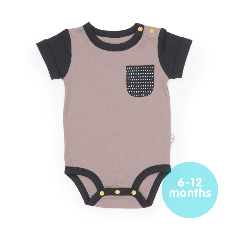 Short-Sleeved Onesie (Spot the Dots - Grey)
