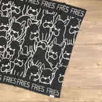 Personalised pet blanket for dogs in charcoal and white knitted cotton, personalise your dog bed with custom knitted dog blanket by TinyBitz.