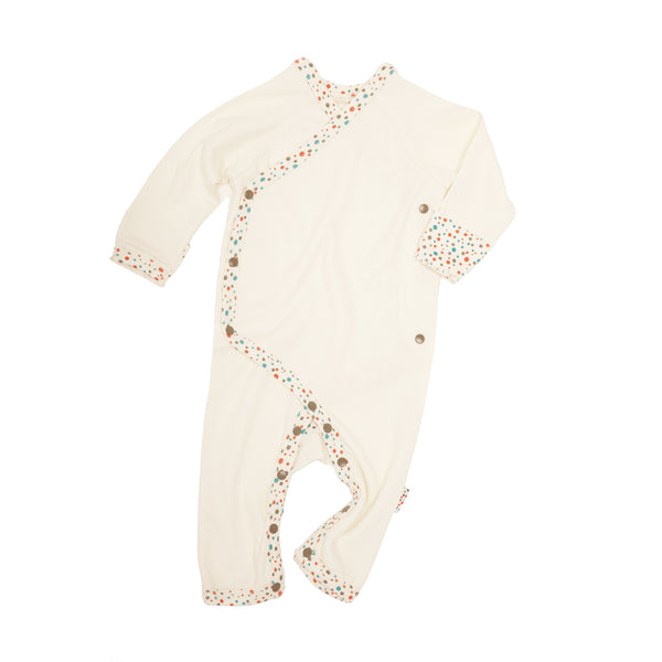 Long-Sleeved Kimono (Tiny Dots - Cream)