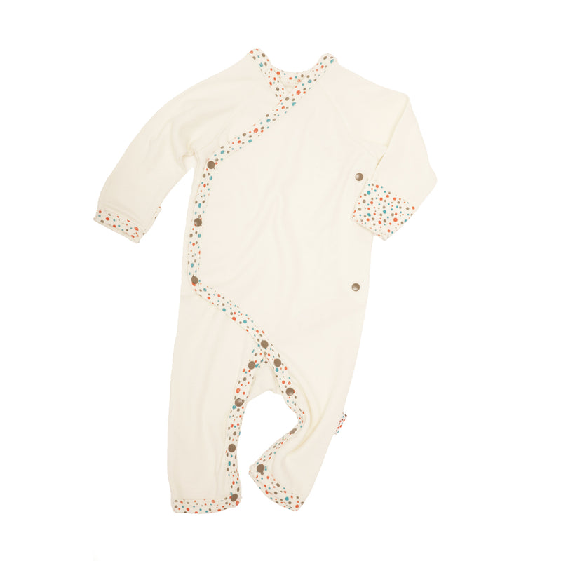 Long-Sleeved Kimono (Tiny Dots - Cream)