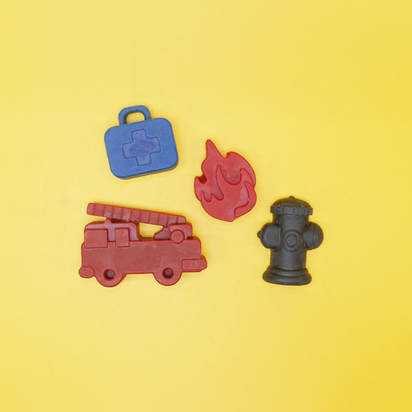 MiniFab: Fire Engine Crayons Set