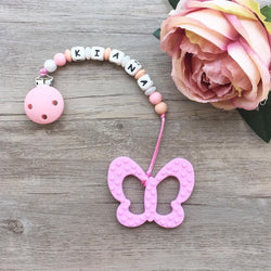 Personalized Teether: Butterfly (Pink)