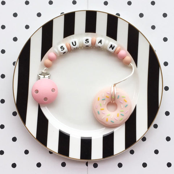 Personalized Teether: Donut (Pink)
