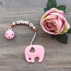 Personalized Teether: Elephant (Pink)